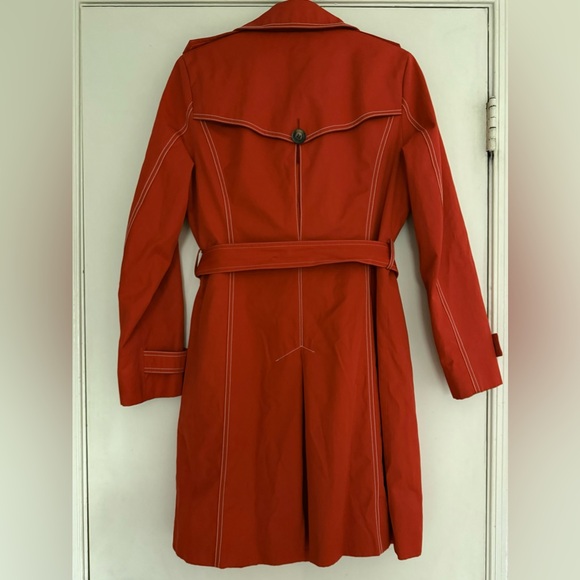 Michael Kors Bold Scarlet Double-Breasted Weather Resistant Trench with Belt - Picture 7 of 14